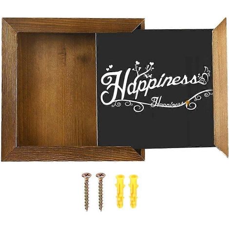 Boîte pratique pour objets de valeur avec compartiment secret, boîte en bois fabriquée à la main et cadre photo (1/4)