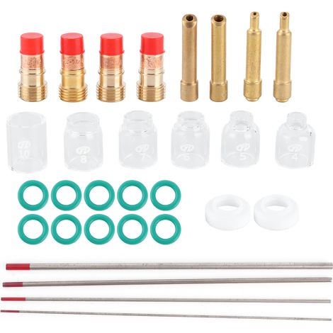 Kit de 30 buses en verre pour soudage TIG, résistantes à la chaleur, n° 4, 5, 6, 7, 8 et 10, accessoire pour la série WP-171826 (1/5)