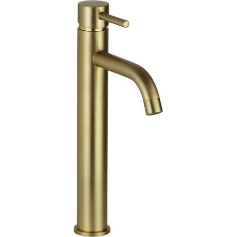 Miscelatore lavabo canna alta in colore oro spazzolato Pollini Jessy MXLHMCMMCOS Oro Spazzolato