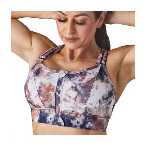 SHEFIT TIE DYE BRAUN SPORT-BH STARKER HALT VERSTELLBAR 2XL