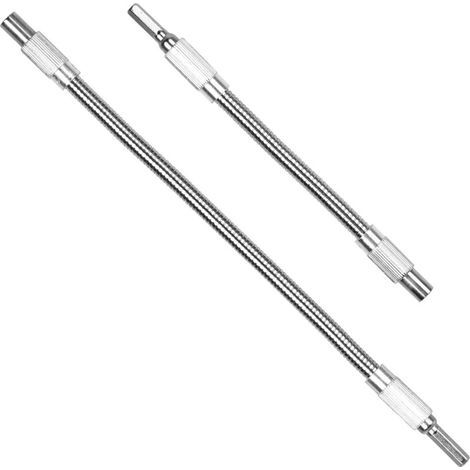 2 Pièces Tournevis Flexible, Rallonge Embout Visseuse, Rallonge Foret, Porte Embout Visseuse 1/4'' Tige Hexagonale, 200mm et 300m (1/4)