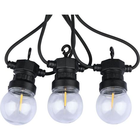Guirnalda de luces V-TAC de 5 m con 10 mini bombillas LED de filamento de 4 W y transformador, blanco cálido (1/5)