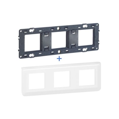 Legrand - Plaque 3 x 2 modules + Support Mosaic - 2 postes - Horizontal - Ru00e9f. : 080253 + 277806L (1/4)