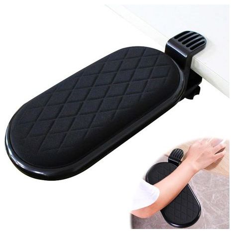 Schwarze Armlehne, Schreibtischarmlehne, verstellbare Handgelenkauflage, Computerarmstütze, ergonomische Handgelenkauflage, verstellbar, geeignet für Zuhause und Büro (1/5)