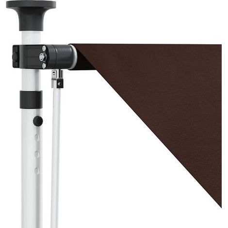 Auvent rétractable manuel marron 250 cm – Protection solaire élégante pour terrasse et jardin, extérieur anti-UV (1/5)