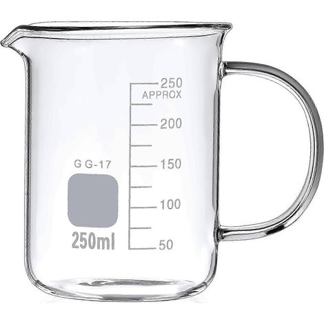 Tasses à café à thème scientifique, tasse de chimie, bécher pour expériences de laboratoire, transparentes, 10,5 cm, pour mesurer les liquides, lot de 1 (1/5)