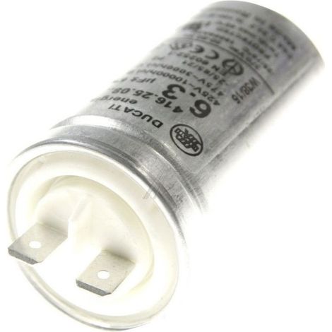 Condensateur de démarrage 6,3µF 475V – Type FASTON 6,3 mm – Pour hottes Sauter – Performance fiable pour modèles SDH820BF11