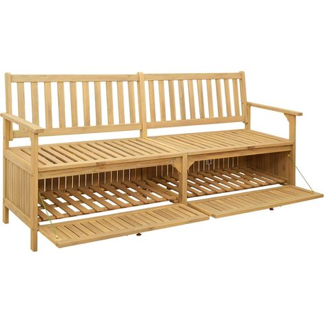 Banc de rangement avec stockage avec porte Acacia massif (1/5)