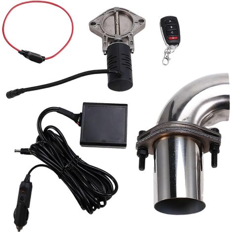 Auspuffklappen-Schalldämpfer-Set, elektrisches Auspuffklappenrohr-Ventilset, drahtloses Fernbedienungsventilsystem, 63 mm (1/5)