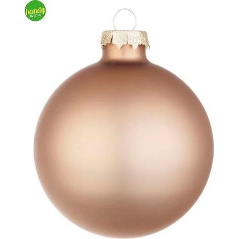 Palline per albero di Natale in vetro decorate color Beige Opaco -6 sfere da 6 cm