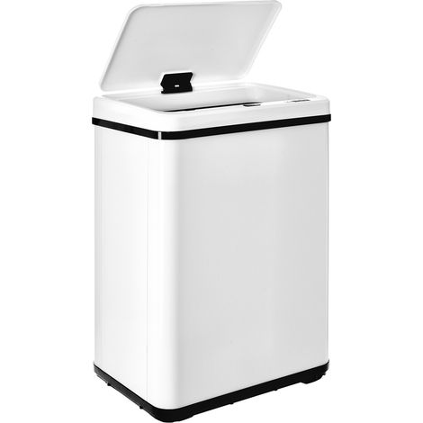 WELLHOME Cubo de basura inteligente BLANCO SIN patas de 40L - 35,5x26x55,5 cm con apertura automática o contacto manual (1/5)