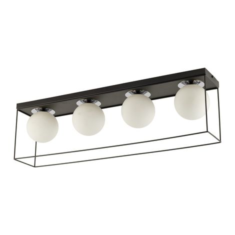 Plafonnier Aroma indus 4xG9 noir boules blanc Sigma (1/2)