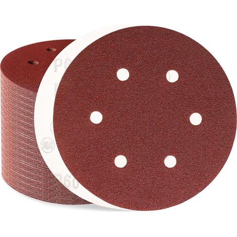 Schleifpapier 150mm Klett Exzenterschleifer 6 Loch 60 Körnung 80 Stück (1/5)
