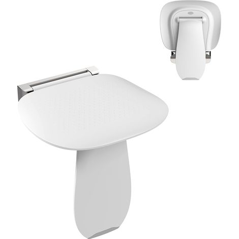 Klappbarer Duschsitz Wandmontage, Faltbarer Duschhocker mit Anti-Rutsch Oberfläche, Weiß