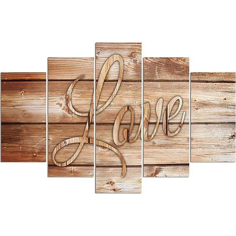 Tableau inscription de bronze amour sur les planches - 250 x 120 cm