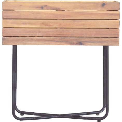 Jardinière en bois et métal H62cm - Bois clair - Kora (1/5)