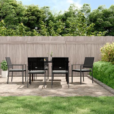 Ensemble à manger de jardin 7 pcs-Salon de jardin coussins résine tressée acier 208515 (1/5)