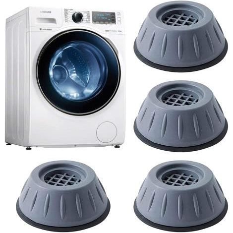 Patins anti-vibrations caoutchouc antidérapant, 4 Pièces Tampons À Pied Machine À Laver Anti Vibration Tampon, Gray pieds de (1/4)