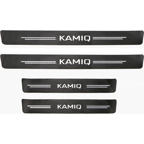 (4 pièces pour KAMIQ) 4 autocollants de seuil de porte en fibre de carbone pour Skoda KAMIQ (1/3)