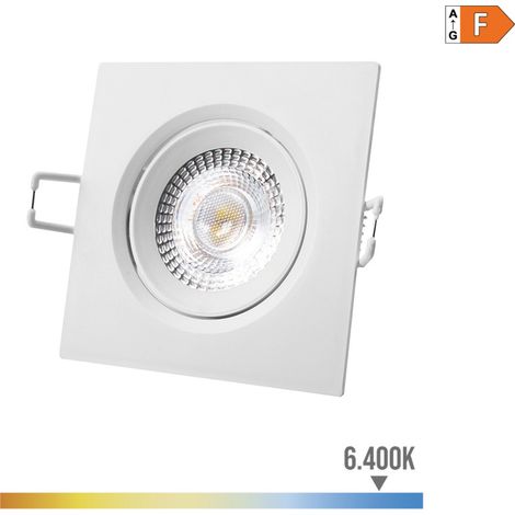 DOWNLIGHT LED EMPOTRABLE CUADRADO 5W 6400K LUZ FRIA COLOR BLANCO 9x9cm EDM (1/3)