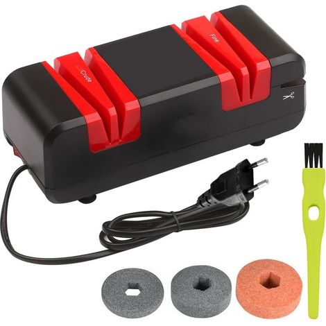 Aiguiseur de Couteaux Electrique, Eguiseur de Couteau Professionnel, Revêtement Diamant, Base Antidérapante, 3 en 1 Aiguiseur pour Couteaux de Cuisine (1/5)