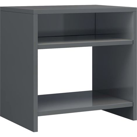 Maison Exclusive - Nachttisch Hochglanz-Grau 40x30x40 cm Holzwerk