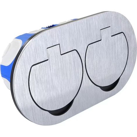 Boitier extérieur - Prise de sol double poste ovale 2P +T IP55 170 x 95mm - BLM (1/2)