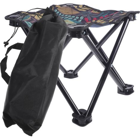 Tabouret de Camping Pliant Banquette de Pêche Portable Repose Pieds Extérieur en Tissu Oxford et Abs pour Randonnée et Pêche (1/5)