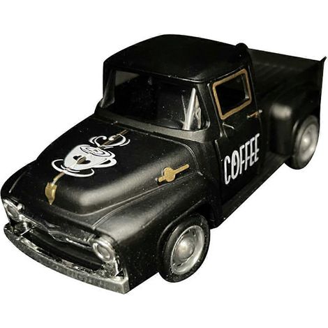 Camionnette rétro en métal moulé sous pression pour bar à café, décoration de table de style ferme (noir) (1/5)