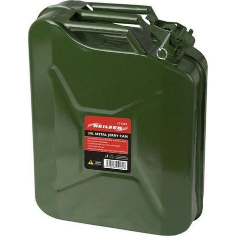 HEAVY DUTY 20 LITRE METAL FUEL JERRY CAN PETROL DIESEL 20L ARMY CONTAINER CT1262