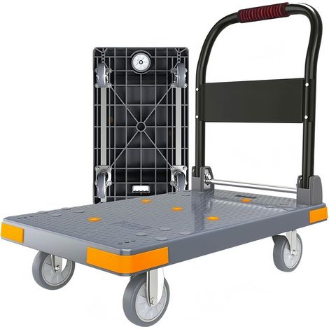 Chariot de Transport Pliable, 200 kg 72 x 50 cm Grande Surface Portable Trolley- Diable Pliant,Aide au déménagement - Antidérapant (Gris) Chariot a Roulette de Jardin (1/5)