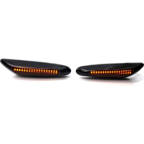 Feu De Position Latéral Led Fumé - Pour Voiture - Compatible BMW Série 3 E46 E60 E90 E92 E93 E87 - Noir - Lot De 2 (1/5)