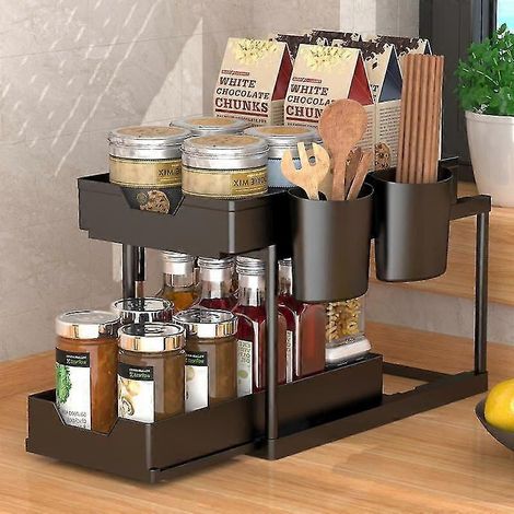 Étagère à épices coulissante pour chambre, salon ou bureau, étagère de rangement pour finitions, étagère de cuisine multifonctionnelle simple pour évier (1/5)