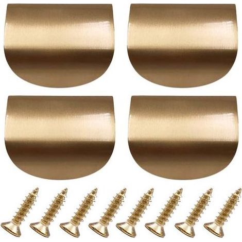 4 Pezzi Di Ottone Metallo Oro Invisibile Cassetto Armadio Maniglie Delle Porte Nascoste Da Incasso Armadio Maniglie Per Mobili Pomoli - L60 Solido (1/5)