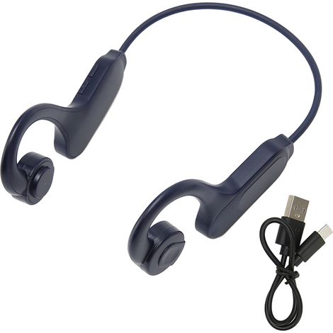 Casque à conduction osseuse Bluetooth 5.3 avec écran LED, étanche IPX5, sans fil pour le sport en bleu (1/5)
