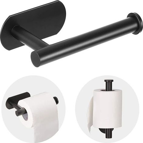 Porte-papier toilette en acier inoxydable mat - Support mural autocollant pour salle de bain sans perçage,j