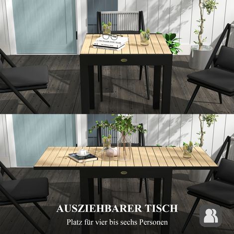 Table de jardin extérieur jaune, résistante aux intempéries, 162 x 80 x 75 cm (1/4)
