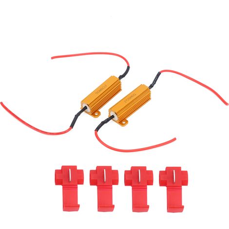 2pcs 50W Décodeur LED Résistance 8Ω Anti-erreur Canbus Correcteur pour Phares Antibrouillards Feux Diurnes (1/5)