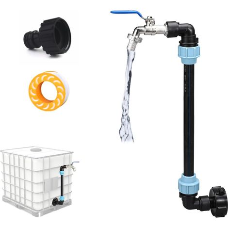 IBC Swan Neck Tap 3/4 Inch, Connection Kit for Rain Water Collector, Brass Tank Adapter Accessories for Recovery Tank, Barrel, S60 x 6 Containers, Tanks, Gardens (1/5)