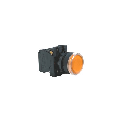 Pulsante luminoso giallo Ø22 - filoghiera ad impulso - 24V - 1NO+1NC - XB5AW35B5