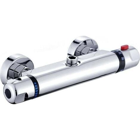 UlisemMitigeur douche thermostatique murale Mitigeur de Baignoire Chromé Robinet Mélangeur pour Salle de Bain