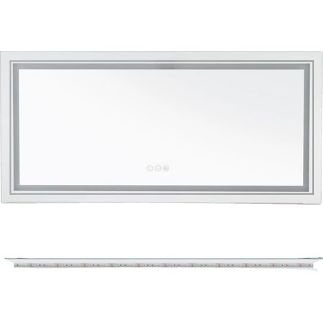 Specchio da bagno illuminato, antiappannamento, con sensore touch, 47,2 x 23,6 pollici (1/2)