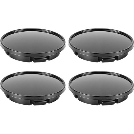 4 PIÈCES Capuchons de Centre de Roue, Plastique ABS Étanche à la Poussière 66mm OD 55.5mm ID Remplacement avec Finition en Métal Brossé CR, pour Beetle (Black) (1/5)
