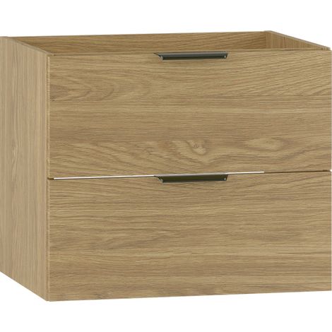 Waschtischunterschrank 60cm Astrid mit 2 Schubladen, Holzoptik (1/5)