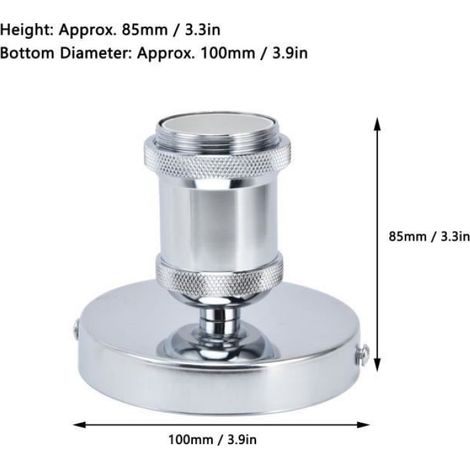 1 Support de lampe E27, Aluminium, Fer, ABS, Montage surface, Intérieur (1/4)
