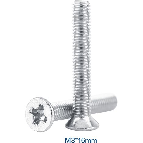 100pcs Bag Flat Head Stainless Steel SS304 Machine Countersunk Metric Screw Bolt Fastener M316