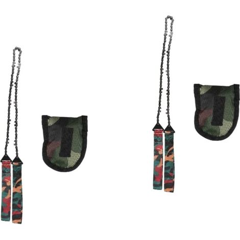 2 Pièces tronçonneuse à main kit jardinage kit de jardinage randonnée outil de tronçonneuse de rangement camping à main à dents pliantes de camping acier Camouflage (1/5)