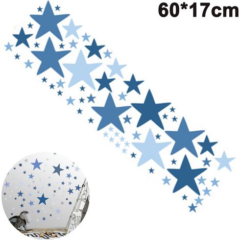 Stickers muraux étoiles amovibles, faciles à décoller et à coller sur les murs peints. Décoration murale en vinyle métallisé pour chambre de bébé ou d'enfant.