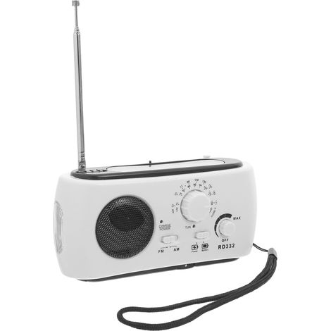 Radio Portable Solaire Am FM Lampe Torche LED Chargeur Téléphone (1/5)