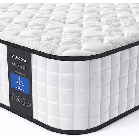 Matelas 90x200 cm Épaisseur 26 cm-Mi-Ferme-7 zones de confort Matelas à ressorts ensachés en mousse mémoire adaptative, Oeko-TEX (1/5)